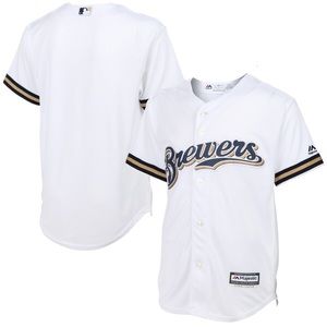 Majestic Cool Base Brewers White Jersey